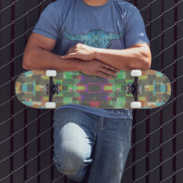 Skateboard Pixelated Patterned Beyond Colors Of The Rainbow