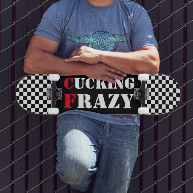 Skateboard Pizarra de ajedrez blanca y negra (Exterior 3)