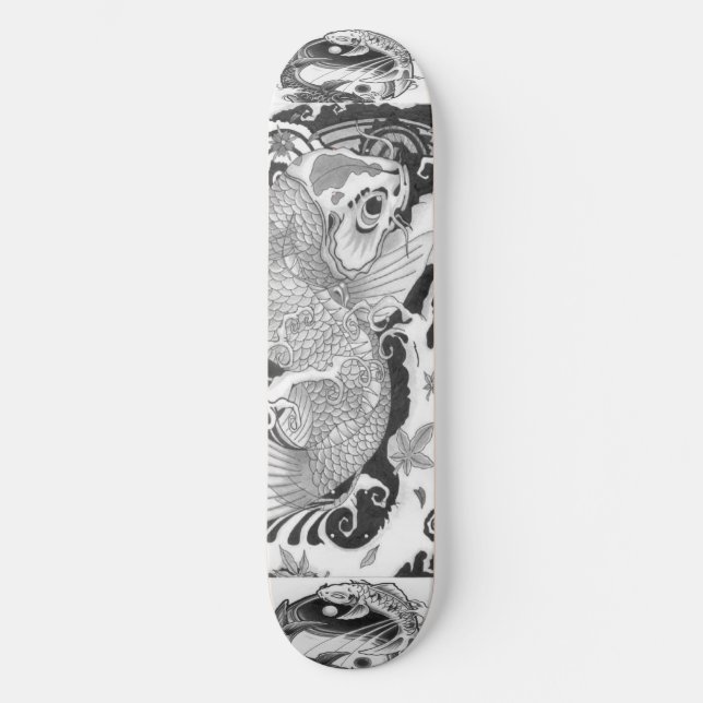 Skateboard pizarra de pescado koi (Anverso)