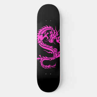 Skateboard Pizarra para patinaje sobre dragón rosa