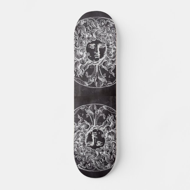 Skateboard pizarra vintage mitología griega Gorgon medusa (Anverso)