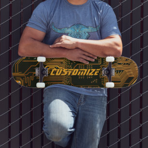 Skateboard Placa de circuito PCB Cyber Naranja personalizada 