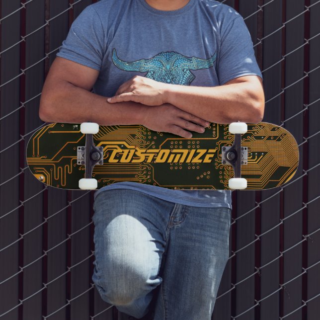 Skateboard Placa de circuito PCB Cyber Naranja personalizada  (Exterior 3)