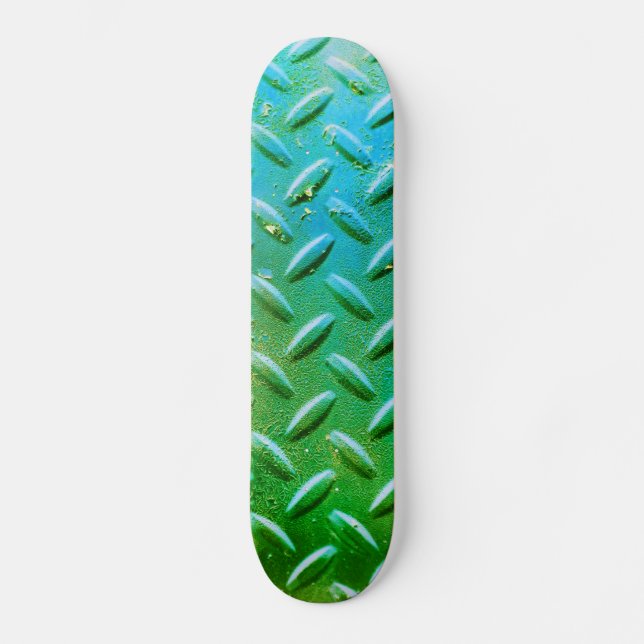 Skateboard Placa de diamante Acero verde y azul (Anverso)