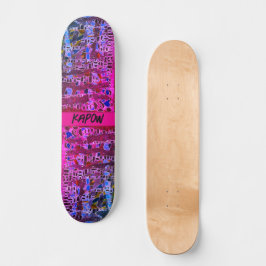 Skateboard Placa de esquí "Biología Mosaica" de color rosa ca