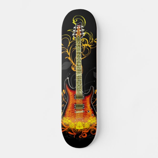 Skateboard Placa de esquí Guitar Art 1A (Anverso)