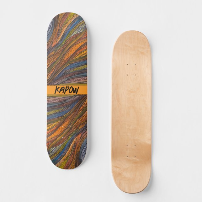 Skateboard Placa de esquí "Harvest Blue Strands" (Anverso)