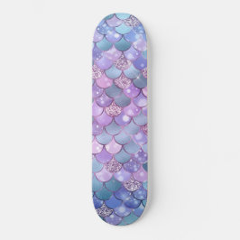 Skateboard Placa de esquí patrón Satin Scales Shimmery Mermai