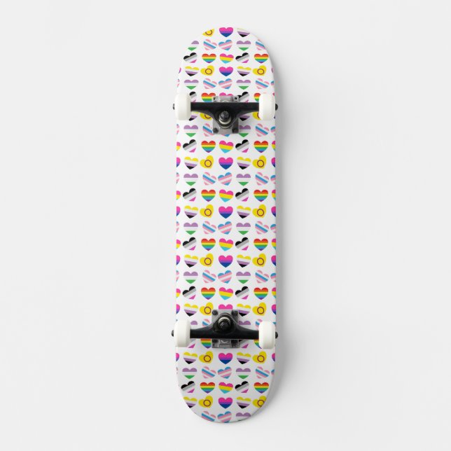 Skateboard Placa de esquí Pride Hearts (Anverso)