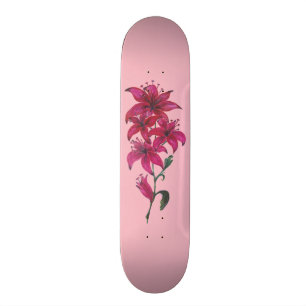 Skateboard Placa de esquí rosa Lillies