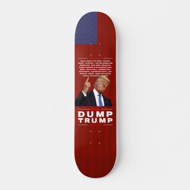 Skateboard Placa de ilustracion Trump 2020 (Anverso )
