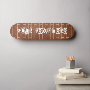 Skateboard Placa de pared de ladrillo de texto personalizado