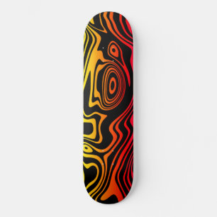 Skateboard Placa de patinaje a rayas de coloridas olas