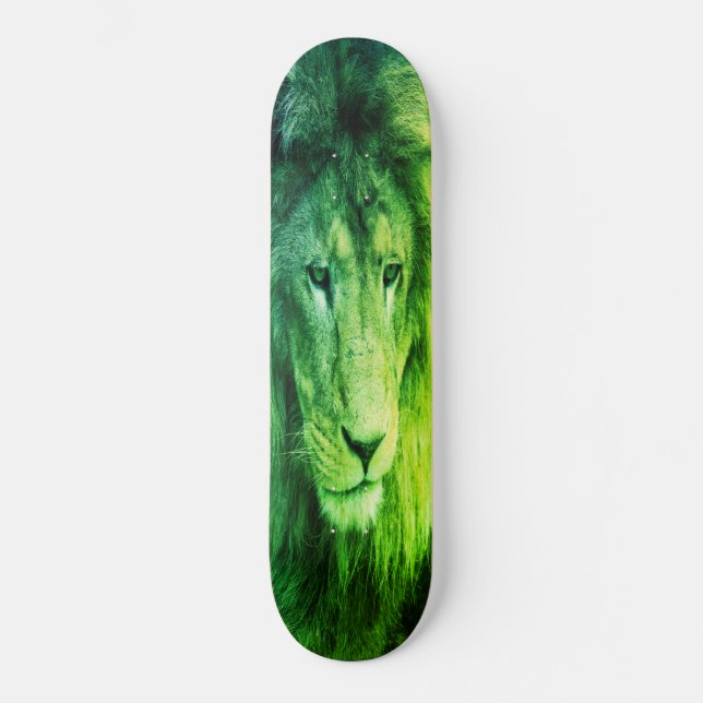 Skateboard Placa de patinaje con fuerza de LION VERDE (Anverso)