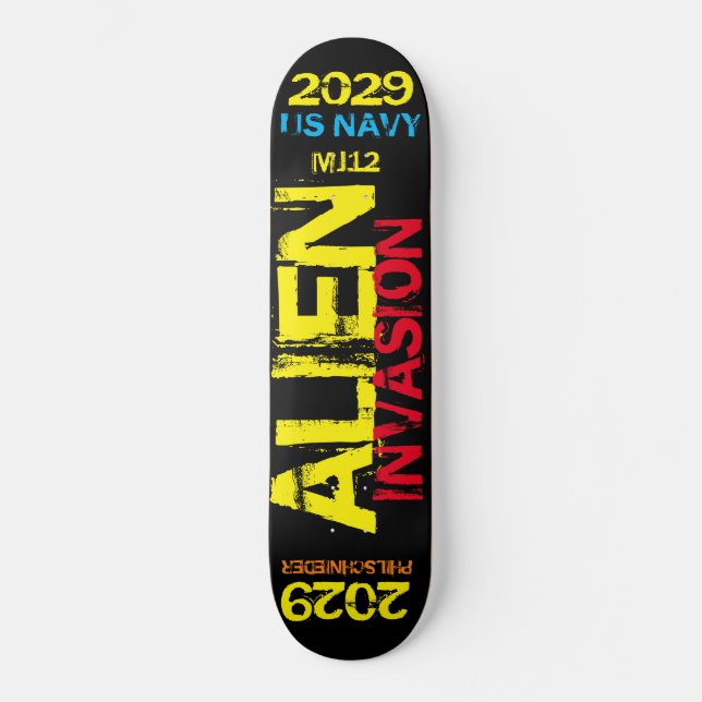 Skateboard Placa de patinaje de ALIEN INVASION 2029 (Anverso)
