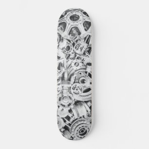Skateboard Placa de patinaje fotográfico Metalizado en blanco