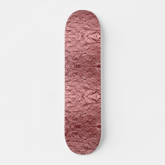 Skateboard Placa de patinaje metálico rosa floral