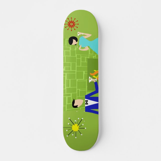 Skateboard Placa de patinaje para parejas moderna de mediados (Anverso )