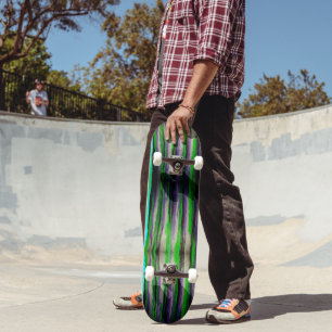 Skateboard Placa de patinaje para rayas fundidas Lime Green