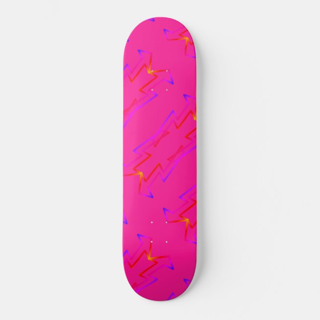 Skateboard Placa de patinaje rosa completa geométrica prefabr (Anverso)