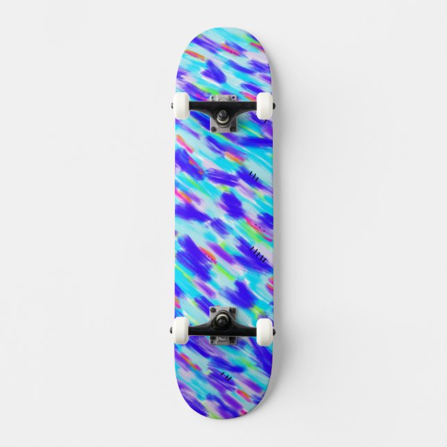 Skateboard Placa de patinaje sobre caos de color (Anverso)