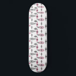 Skateboard Placa de patinaje sobre el patrón rosa y gris atóm<br><div class="desc">Este patinador retro Atomic Pink and Gray Pattern es tan impresionante que te hará decir: "¡No puedo creer que no sea un trapo de ladrido!" El diseño de inspiración vintage es una nueva versión de los estilos modernos de mediados de siglo. Ofrece toda la diversión de encontrar un producto vintage...</div>