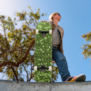 Skateboard Placa de patinaje verde Purpurina