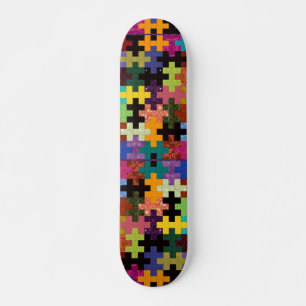 Skateboard Placa de patrón de tejido colorido