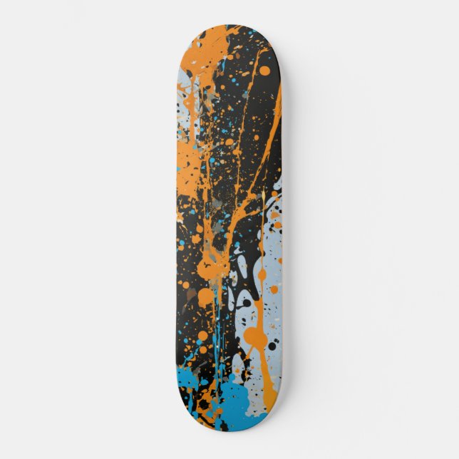 Skateboard Placa de pintura futurista, negro pantera, aparien (Anverso)