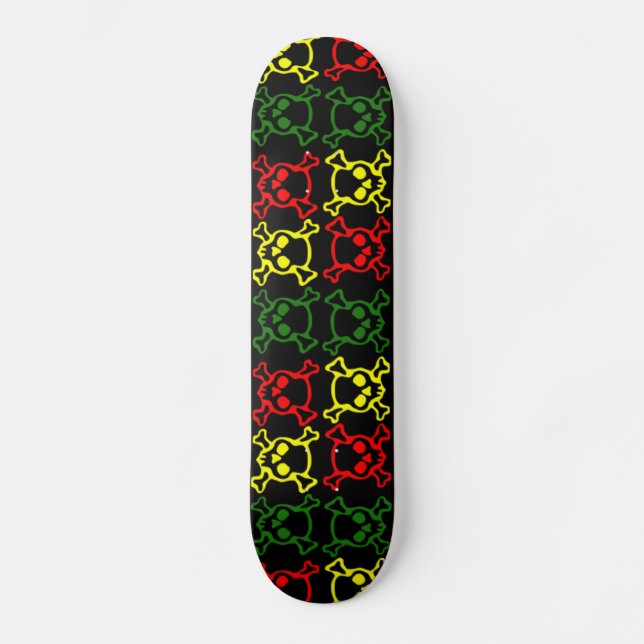 Skateboard Placa de Skulls de colores (Anverso)