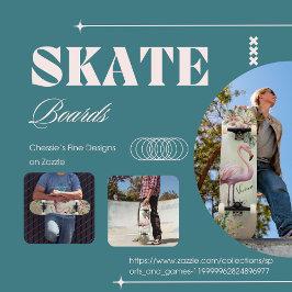 Skateboard Placa Flamingo Tropical Botánica