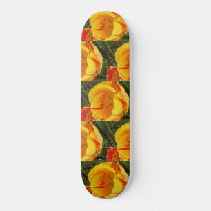 Skateboard Placa para tulipanes amarillos de primavera