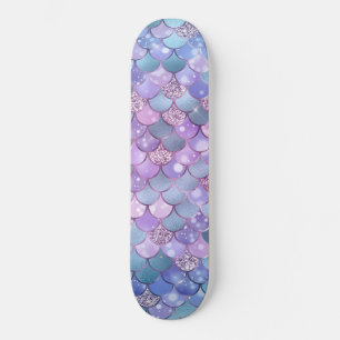 Skateboard Placa patrón de escalas satinadas de sirena