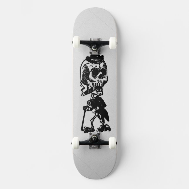 Skateboard Placa Skeleton de Cowboy para fumadores de cigarri (Anverso)