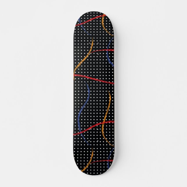 Skateboard Placa y puntos de pintura retro (Anverso )