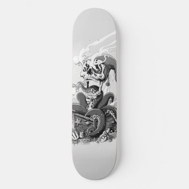 Skateboard Placas de Octopus - Negro Gear al aire libre (Anverso)