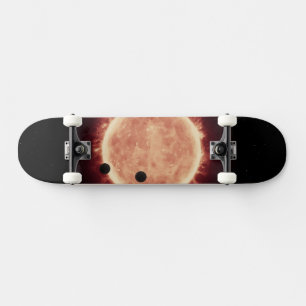 Skateboard Planetas Transitando Estrella De Enano Rojo En Tra