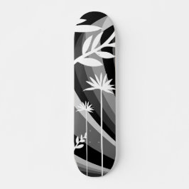 Skateboard Planta blanca monocromática