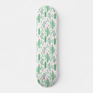 Skateboard Planta de Cactus Patrón Verde Púrpura