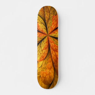 Skateboard Planta de otoño, hoja de arte fractal abstracta mo