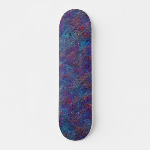 Skateboard Plantas sobrantes de pintura cian y roja manchadas