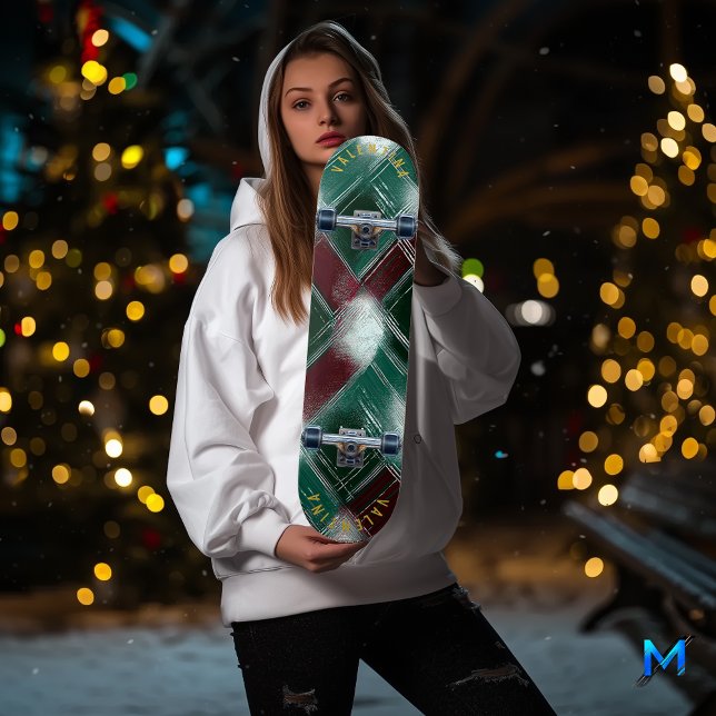 Skateboard Plástico de lujo verde y borgoña (Subido por el creador)