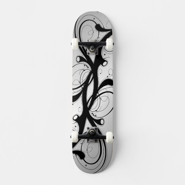 Skateboard Plata Adornada (Anverso)