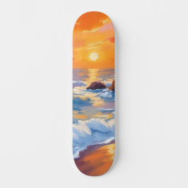 Skateboard Playa naranja Costa de Sol pintada