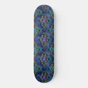 Skateboard Plumas de pavo real femenino fantasía de mariposa