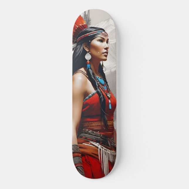 Skateboard Pocahontas: Guerrero (Anverso)