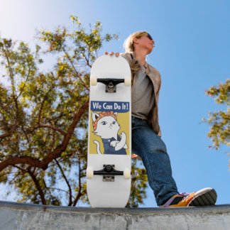 Skateboard ¡Podemos Hacerlo! El gato blanco Rosie the Riveter