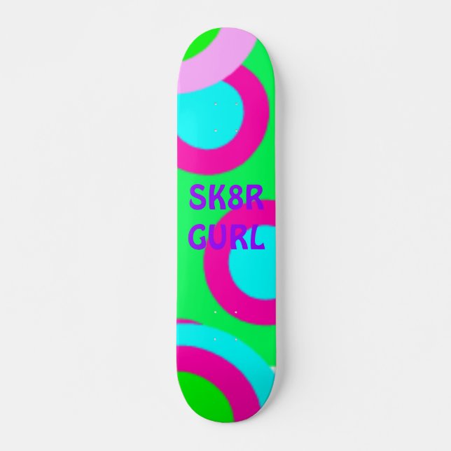Skateboard PolkaDotPower, SK8R GURL (Anverso )