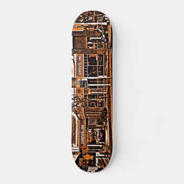 Skateboard Pollo frito en Naranja (Anverso)
