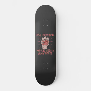 Skateboard Poner fin al estigma de la camiseta de sensibiliza